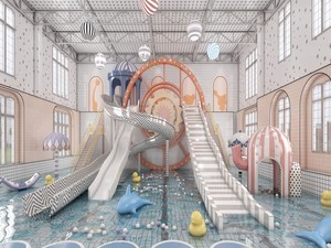 Parque Acuático Interior HELLO CAT con Piscina <span class=keywords><strong>de</strong></span> Pelotas y Toboganes <span class=keywords><strong>para</strong></span> Niños y <span class=keywords><strong>Adultos</strong></span> - Product Image 1