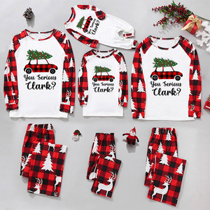 Vêtements de maison parent-<span class=keywords><strong>enfant</strong></span> de Noël par sublimation personnalisée avec impression au point de grille pyjamas de Noël pour la famille des enfants - Product Image 4