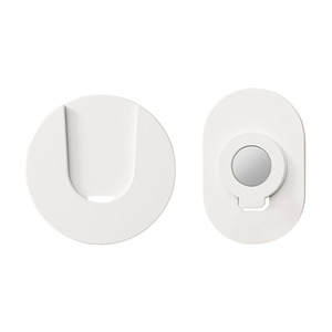 Wall Mounted Magnetic Hook Adhesive Storage Organizer For Power Strip Router Extension Cord White Round Shape - Product Image 1