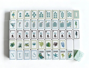 Mahjong américain de collection 36 mm (1-7/16 po) à 4 couches gravées, <span class=keywords><strong>règles</strong></span> NMJL, 160 tuiles, vert mousse nacré, pour divertissement pokeristique - Product Image 4
