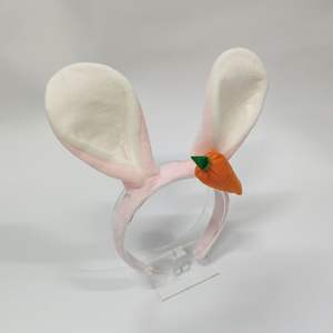 طوق شعر على شكل أذني أرنب من القطيفة، هدية أنيقة للجنسين، مصنوع يدويًا من مواد مختلطة، إكسسوار رأس لطيف ومرح - Product Image 5