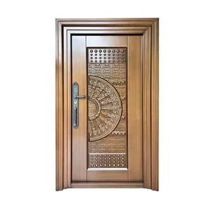 2024 स्टील सुरक्षा मुख्य दरवाजे बाहरी लक्जरी विला हाउस फ्रंट एंट्री कास्टिंग एल्यूमीनियम दरवाजे के लिए अच्छी गुणवत्ता