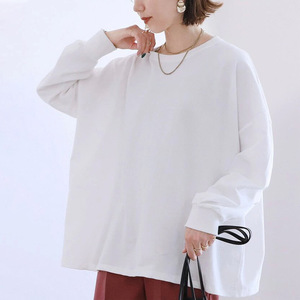 เสื้อยืดผู้หญิงลายทางทรงหลวม แขนยาว ปลายแขนตัดสี สไตล์ลำลอง ใส่ได้ทุกวัน เหมาะกับฤดูใบไม้ร่วง - Product Image 6