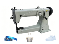 Machine à coudre industrielle à point noué triple aiguille à lit cylindrique FS-441, robuste, 220V, certifiée CE, pour usine de chaussures, 60kg, 800 points par minute