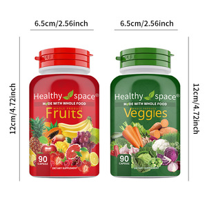 Capsules de complément alimentaire <span class=keywords><strong>Micro</strong></span> Superfood aux fruits et légumes, extrait 100% de fruits et légumes entiers biologiques, 90 unités, lot de <span class=keywords><strong>2</strong></span> - Product Image 1