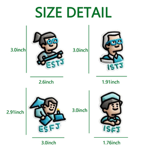 Dệt thêu hat tùy chỉnh phim hoạt hình số lượng lớn sắt trên 16 cá tính mbti các bản vá lỗi - Product Image 6