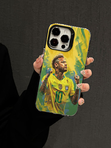 Funda para iPhone 15 Pro Max con Diseño Artístico de Estrella de Fútbol Brasileña, Cubierta Anti-caídas con Acabado Acuarela para Fanáticos, Funda Personalizada con Diseño de Toro - Product Image 3