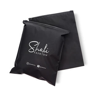 Bikini noir recyclé biodégradable vêtements imperméables avec fermeture éclair grands sacs d'expédition pour chaussures chaussettes sécurisé Double bande - Product Image 3