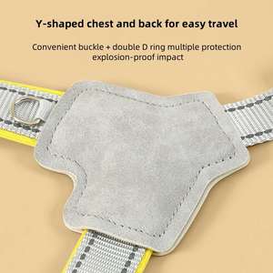 Hiphoppet เสื้อกั๊กตาข่ายระบายอากาศสะท้อนแสงรูปตัว Y สำหรับสุนัขสายพันธุ์เล็กระบายอากาศได้ดีมีสายรัดหน้าอกสำหรับเดินกลางแจ้ง - Product Image 5