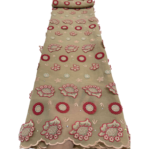NI.AI - Tela de Encaje Suizo Africano, Nueva Llegada, para Vestido de Fiesta Nigeriano <span class=keywords><strong>Aso</strong></span> Ebi, Bordado Floral con Apliques y Pedrería - Product Image 2