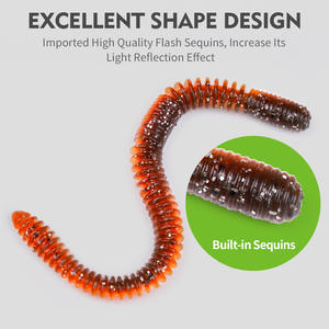 10 pcs/बैग नरम मिट्टी के कीड़े डबल रंग स्विट मछली पकड़ने वाले कीड़े के लिए डबल रंग स्विट मछली पकड़ने वाले कीड़े - Product Image 4