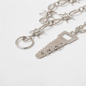 Collana Choker con Filo Spinato Stile Hip Hop Punk, Collana Gotica con Ciondolo Argento Massiccio per Gioielli da Donna - Product Image 2