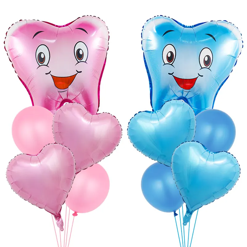 Воздушные шары из фольги, синие, розовые