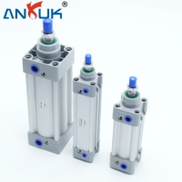 Cylindre pneumatique à double action ANRUK 40 mm 50 mm à faible bruit et faible friction pour machine-outil CNC en aluminium anodisé