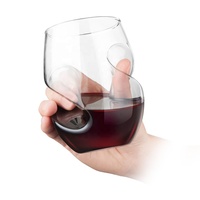 Verres à cocktail transparents de 9/16 oz en gros, verres à vin sans pied créatifs avec indentations pour les doigts