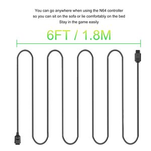 Cable de extensión de controlador de plástico negro de 1,8 m para <span class=keywords><strong>Nintendo</strong></span> <span class=keywords><strong>64</strong></span> N64 <span class=keywords><strong>Gamepad</strong></span> - Product Image 5