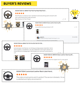 Volant SOON TODA compatible <span class=keywords><strong>BMW</strong></span>, volant classique personnalisé en cuir pleine fleur au <span class=keywords><strong>prix</strong></span> d'usine, série <span class=keywords><strong>3</strong></span>, série 5 - Product Image 6