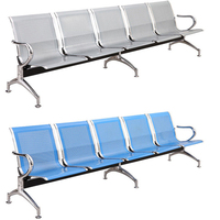 Chaise d'attente publique 5 places pour gare routière, station de métro, train, siège confortable pour salle d'attente d'aéroport, immeuble de bureaux