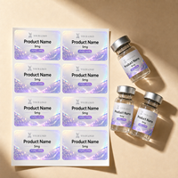 Autocollants personnalisés pour flacons de 3 ml, 5 ml, 10 ml, 15 ml, 30 ml, autocollants en vinyle holographiques laser, imperméables, adhésifs puissants, étiquettes pour peptides