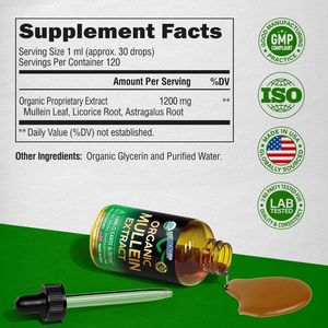 Label pribadi tetesan mulein untuk paru detoks & pernapasan kesehatan paru-paru multilein larutan dengan eldermarshmallow & akar jahe - Product Image 5