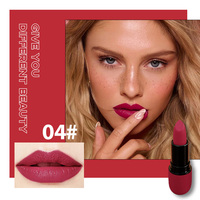 Rouge à lèvres mat velours nourrissant, waterproof, longue tenue, pigment riche, 12 teintes, OEM ODM, étiquette privée, logo personnalisé, vente en gros