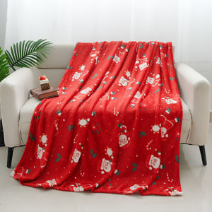 लाल सेंटा मैरी क्रिसमस ट्री, पर्यावरण के अनुकूल पॉलिएस्टर नरम आरामदायक बुना हुआ थ्रो कंबल घर के सोफे के लिए कंबल स्नोफ्लेक सजावटी - Product Image 1