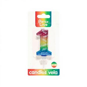 Bougie d'anniversaire multicolore pour fête n° Bâtonnets de cire faits à la main de 6,5 cm pour gâteaux d'anniversaire, fêtes, bars, décoration de la maison, mariages - Product Image 1