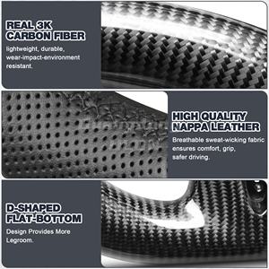 Marco de Volante de Fibra de Carbono ULON para N-issan 350Z 2003-2009, Cuero Nappa Perforado en Forma de D, Accesorios Interiores para Automóviles - Product Image 4