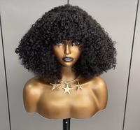 Perruque brésilienne bouclée entièrement fabriquée à la machine, sans colle, prête à porter, sans nœuds, pour femmes afro-américaines