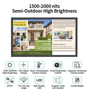 Écran LCD commercial suspendu pour fenêtre en verre de 18,5 à 27 pouces, moniteur publicitaire, affichage numérique - Product Image 2