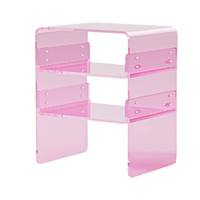 Table d'appoint de salon double couche en acrylique Table d'appoint de chambre détachable