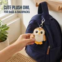 Porte-clés en peluche hibou, breloque de sac, pendentif mignon en fausse fourrure, vente en gros personnalisée