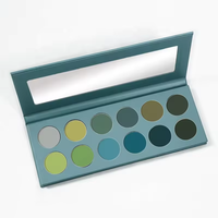 Palette de fards à paupières scintillants 12 couleurs avec miroir, haute pigmentation, waterproof, végane, logo personnalisé, marque privée