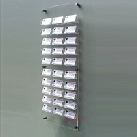 Porte-cartes de visite mural en acrylique transparent à 30 poches, présentoir multi-poches pour brochures, idéal pour les bureaux, les halls d'accueil et les commerces.