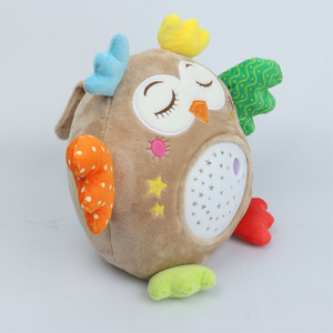 Jouet musical multifonctionnel pour bébé, hibou en peluche, projecteur de ciel étoilé, kaki, 28 cm, logo personnalisé ODM, jouet de sommeil en peluche - Product Image 2