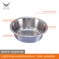 Bol pour animaux de compagnie en acier inoxydable 304, plusieurs tailles, bol d'alimentation en métal durable, bol pour nourriture et eau pour chiots, chats, grands chiens, bol pour animaux de compagnie