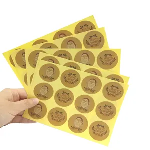 120pcs per pack Christmas old man kraft paper sealing sticker For Handmade Products Package Label