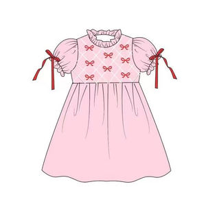 GSD2884 personalizado niña Boutiques Rosa raya San Valentín corazón vestido niño al por mayor bebé niña vestido niño vestido - Product Image 5