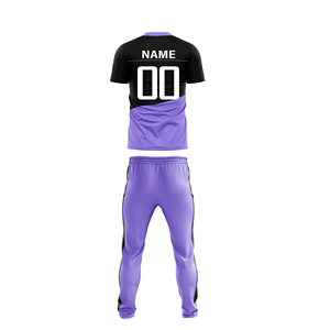 <b>Men</b> Diagonal Wave Graphic Cricket Uniform <b>Short</b> Sleeve Polo Jersey <b>Trousers</b> Set Sublimated Team Sportswear - Product Image 6