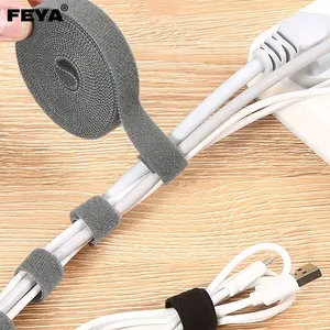 Desktop Data Cable Storage Management Of Computer Free Cutting Practical Accessory Hook And Loop Fastener Cable