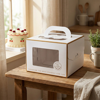 Boîte à gâteau en carton épais transparent de qualité supérieure, personnalisée avec logo imprimé, pour l'emballage de desserts avec fenêtre