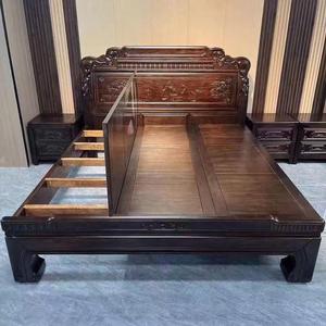 Solid Wood Double <b>Bed</b> South American Rosewood Mortise And Tenon Joint Classic Carved Master Bedroom <b>Bed</b> Tiger Leg Structure - Product Image 2