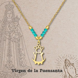 Collana con Pendente della Vergine di Fuensanta in Acciaio Inossidabile, Gioiello Religioso Cattolico con Icona del Santo, Modello Cotigo 21205 - Product Image 2