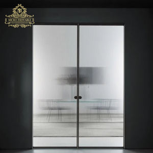 Design de luxe, prix commercial industriel, cadre mince en aluminium noir, <span class=keywords><strong>porte</strong></span> coulissante étroite avec poignée - Product Image 3