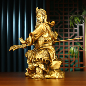 Estatua de bronce de Guan Yu, el Santo de las Artes Marciales, figura fundida a mano, decoración para el hogar, oficina, escritorio, regalo - Product Image 2
