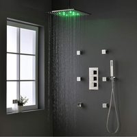 Système de Douche en Laiton Chromé à Commande Thermostatique avec Affichage LED, Jet Pluie Haute Pression Économe en Eau - Offre Spéciale
