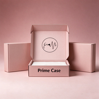 Boîte cadeau en carton ondulé pliable, écologique, avec logo personnalisé, revêtement UV, couleurs pastel, multi-lumières, pour cosmétiques et bijoux