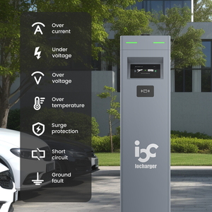 Iocharger OCPP 2.0.1 ISO15118 Plug and Charge Nayax Paiement par carte <span class=keywords><strong>de</strong></span> crédit 22kw 44kw Deux pistolets Ac Ev Charger Station pour les entreprises - Product Image 6