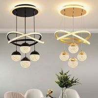 Lustre LED moderne minimaliste à hauteur réglable avec télécommande, finition dorée, cristal acrylique, suspension centrale, luxe pour salon