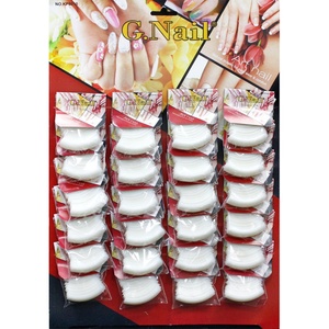 Gnail Africa – Nouveaux faux ongles longs carrés courbés pour salon, 24 sachets avec nuancier suspendu - Product Image 1